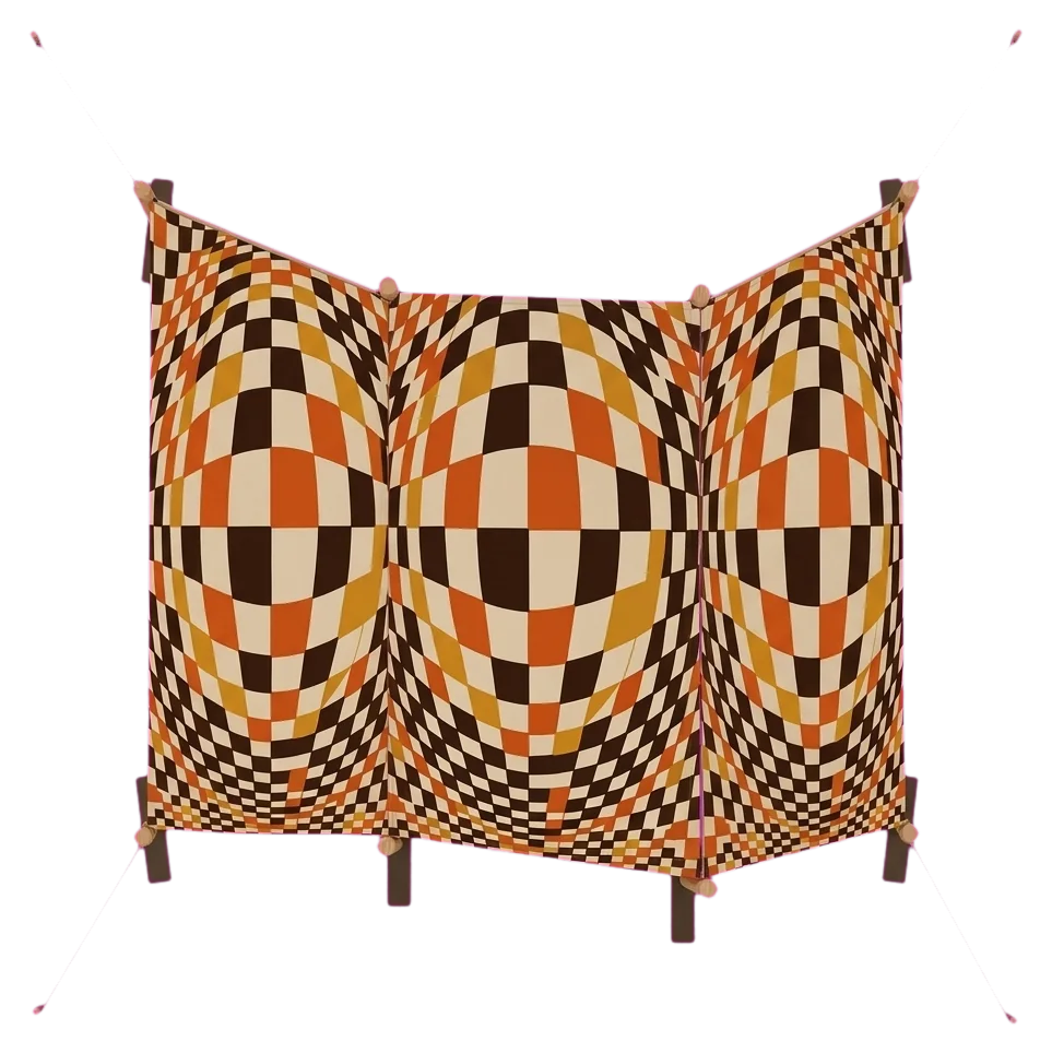 Warp Windbreak, 4 Poles, seen from above